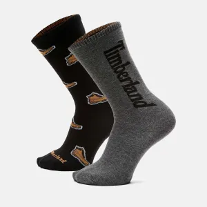 2-Pack Timberland All Over Print Crew Sock