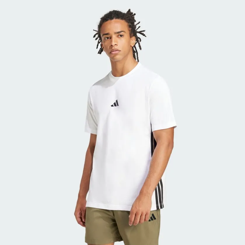 ADIDAS MEN'S 3-STRIPES SINGLE JERSEY WHITE TEE