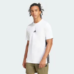 ADIDAS MEN'S 3-STRIPES SINGLE JERSEY WHITE TEE