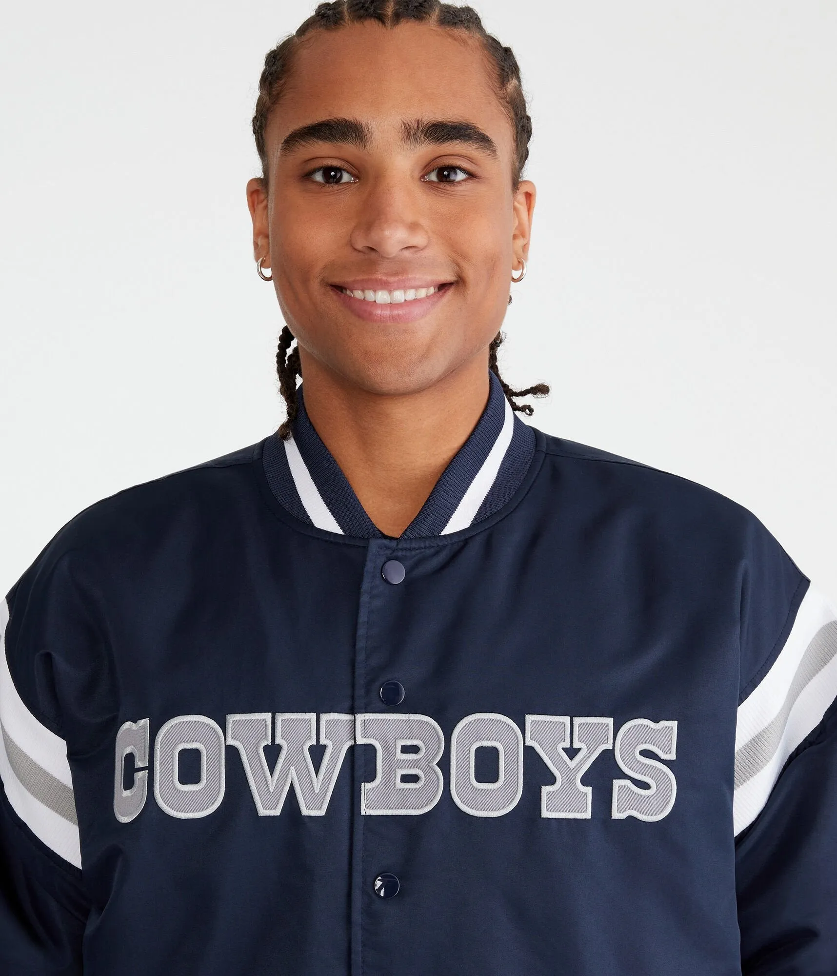 Aeropostale Dallas Cowboys Striped Bomber Jacket