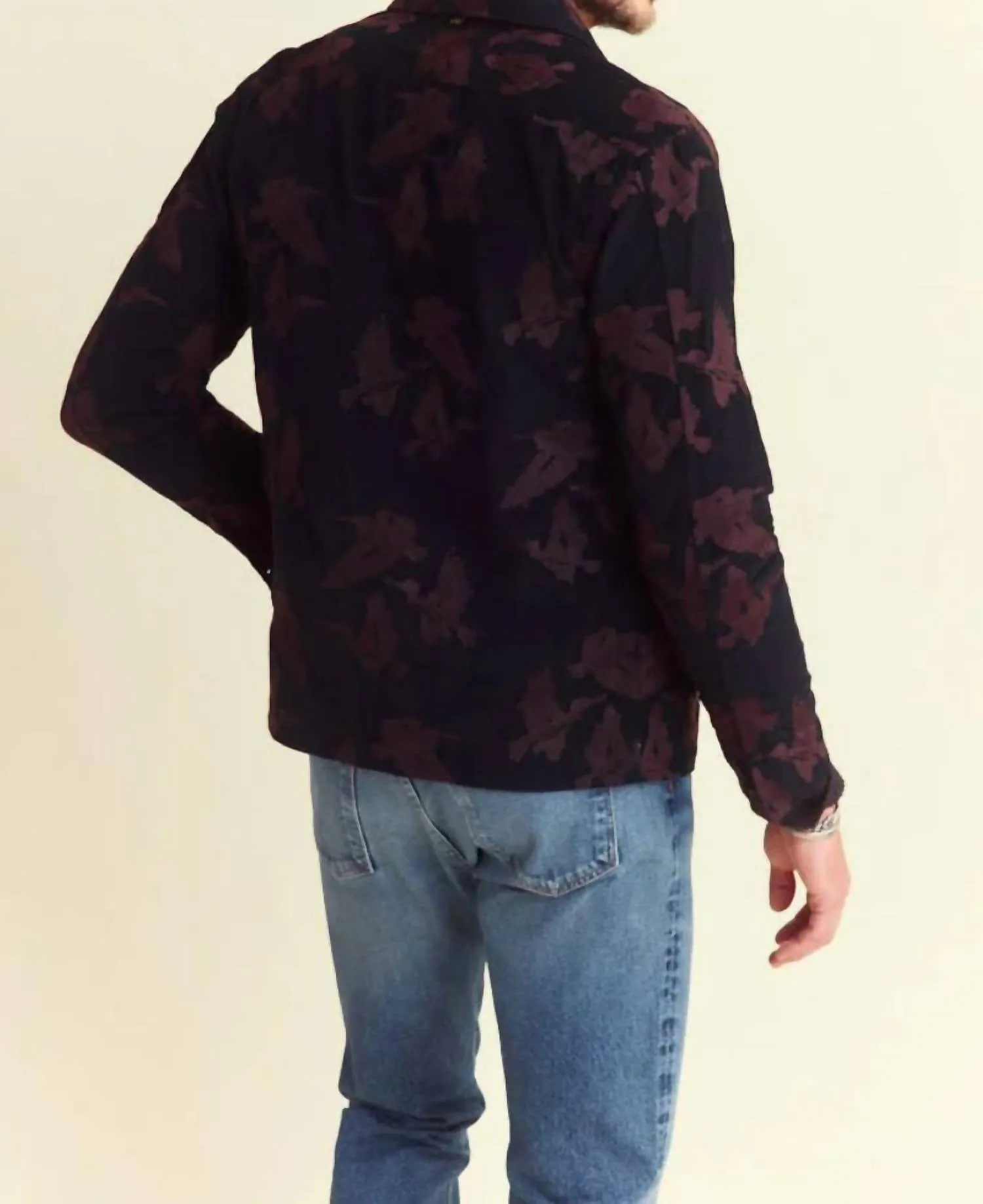 Andres Embroidered Overshirt In Black