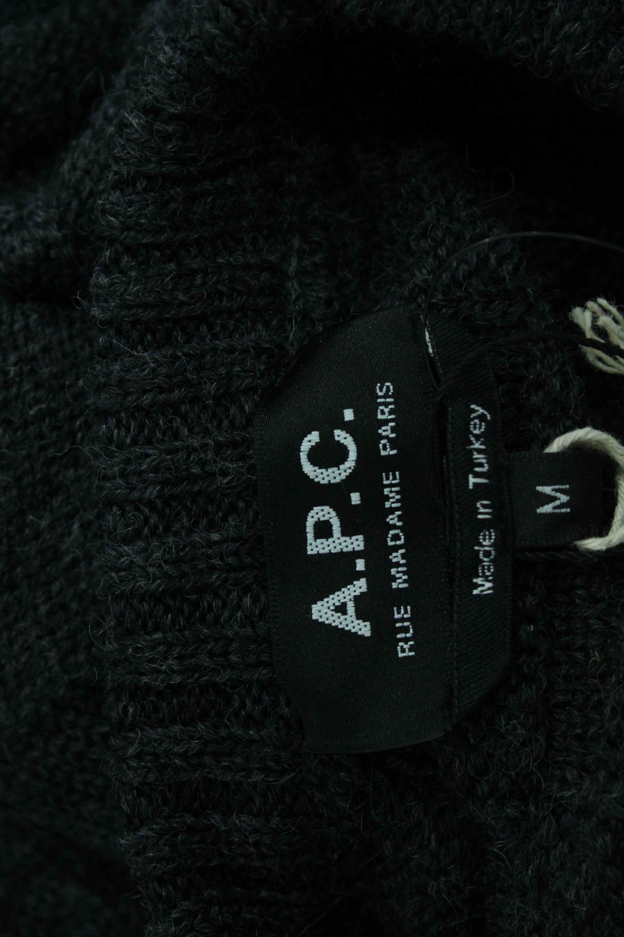 APC Jacquard Tonal Sweater in Grey Wool