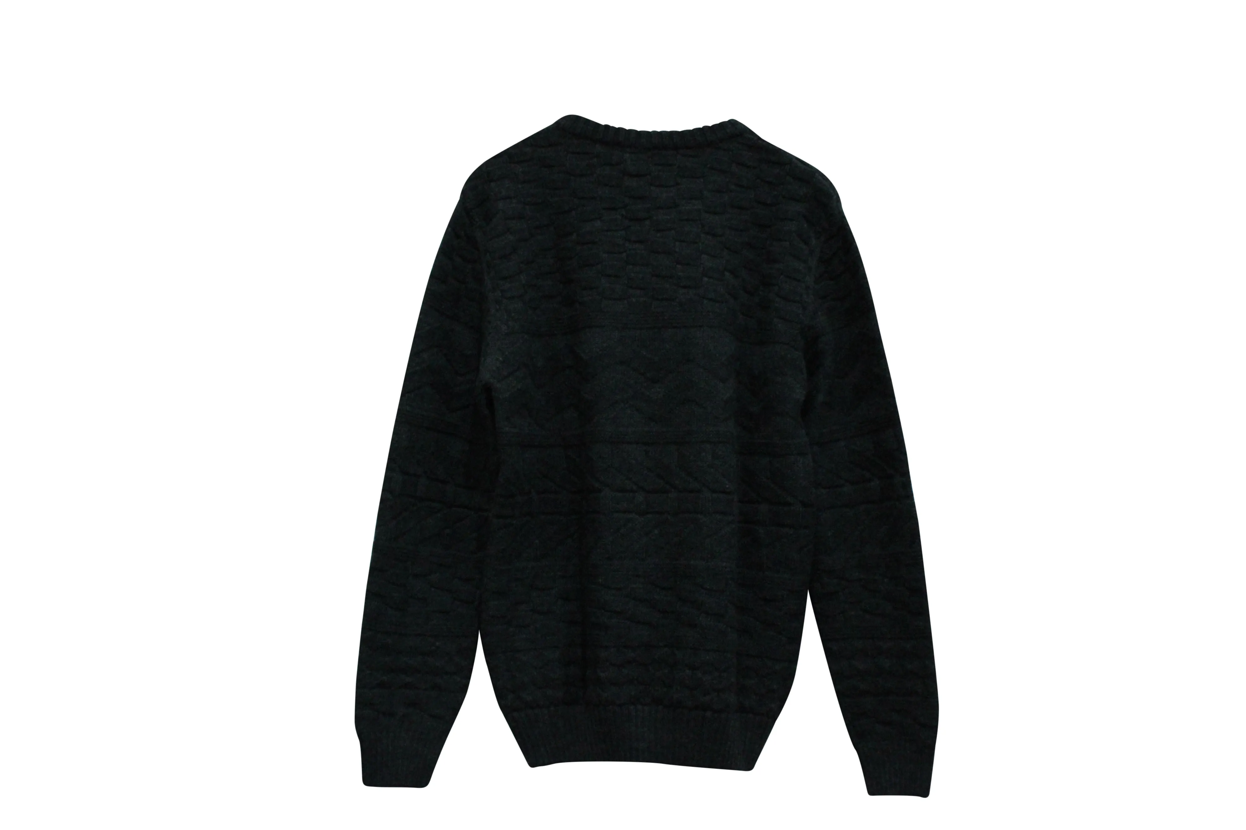 APC Jacquard Tonal Sweater in Grey Wool