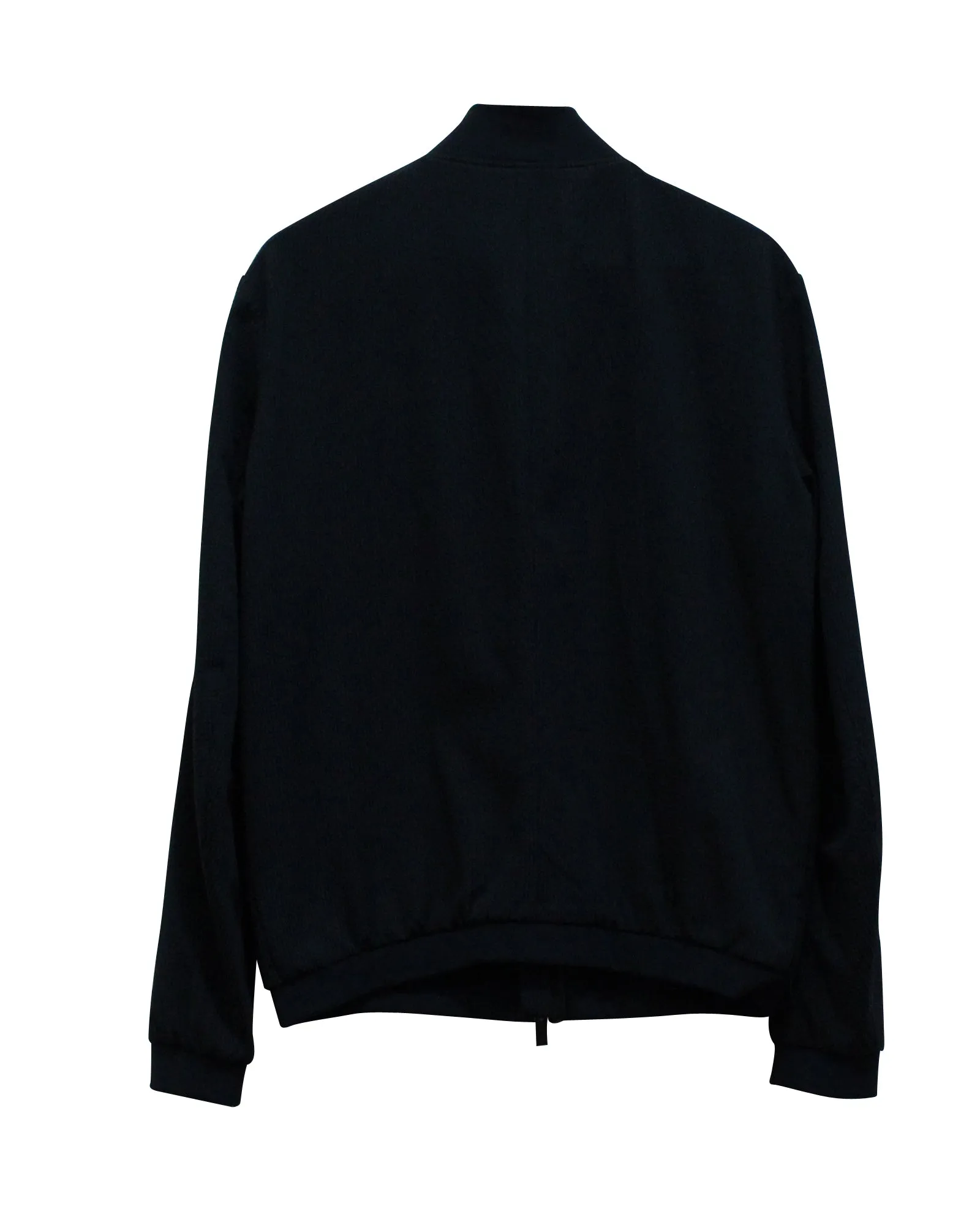 Armani Seersucker Bomber Jacket in Navy Blue Cotton
