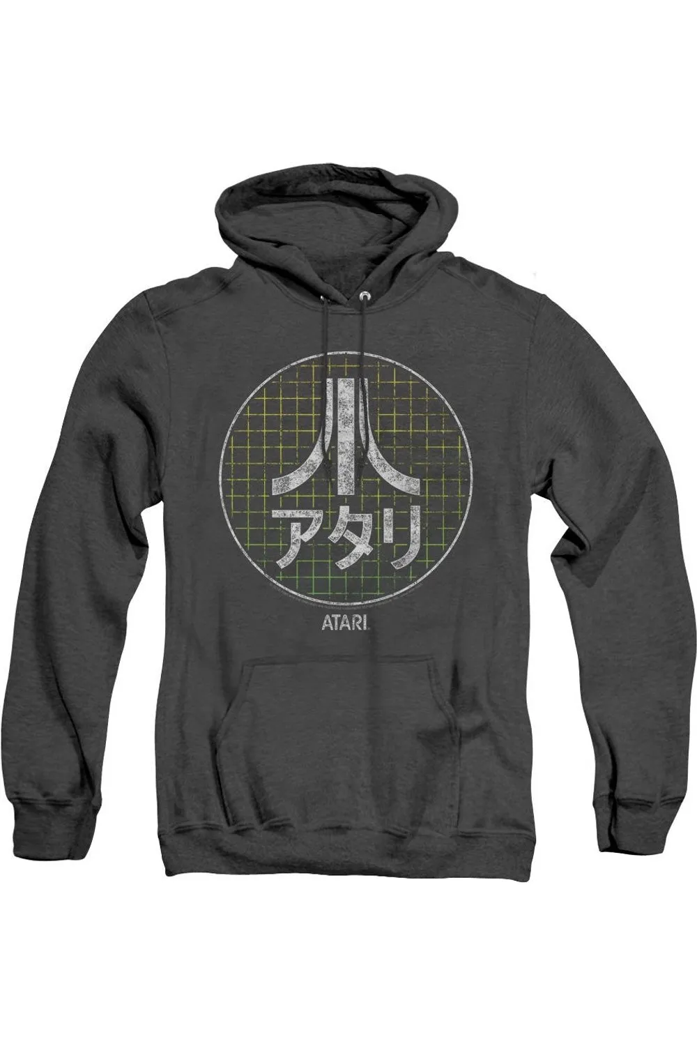 Atari Japanese Grid Adult Heather Hoodie