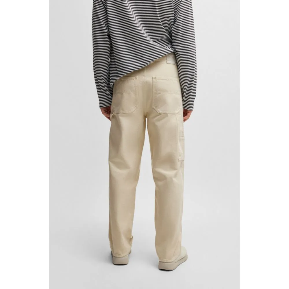 Baggy-fit trousers in cotton canvas