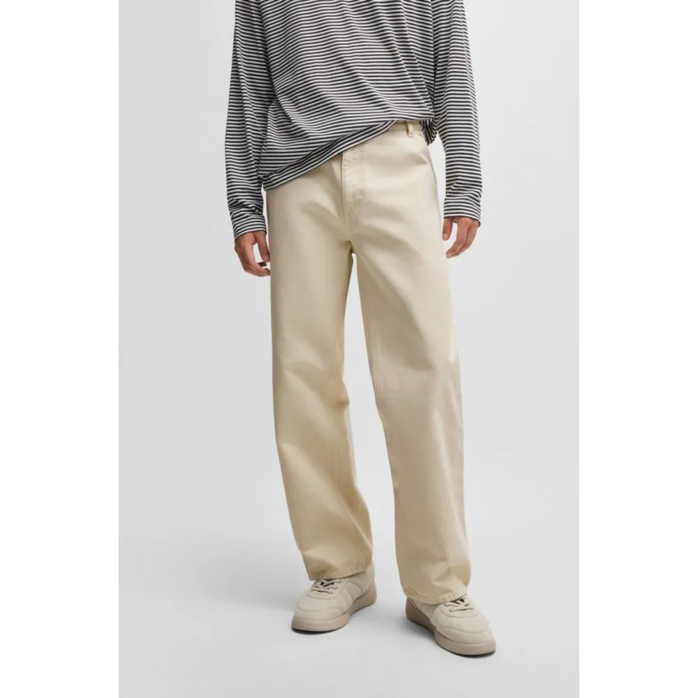 Baggy-fit trousers in cotton canvas