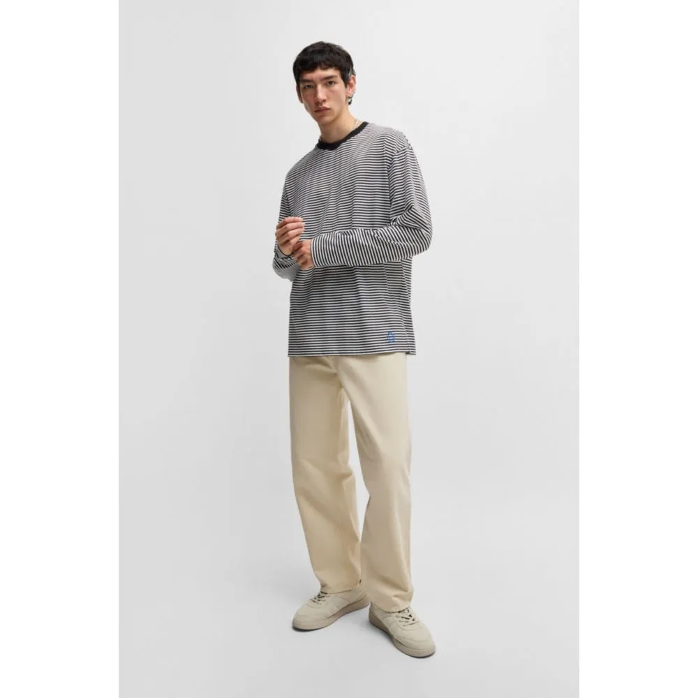 Baggy-fit trousers in cotton canvas