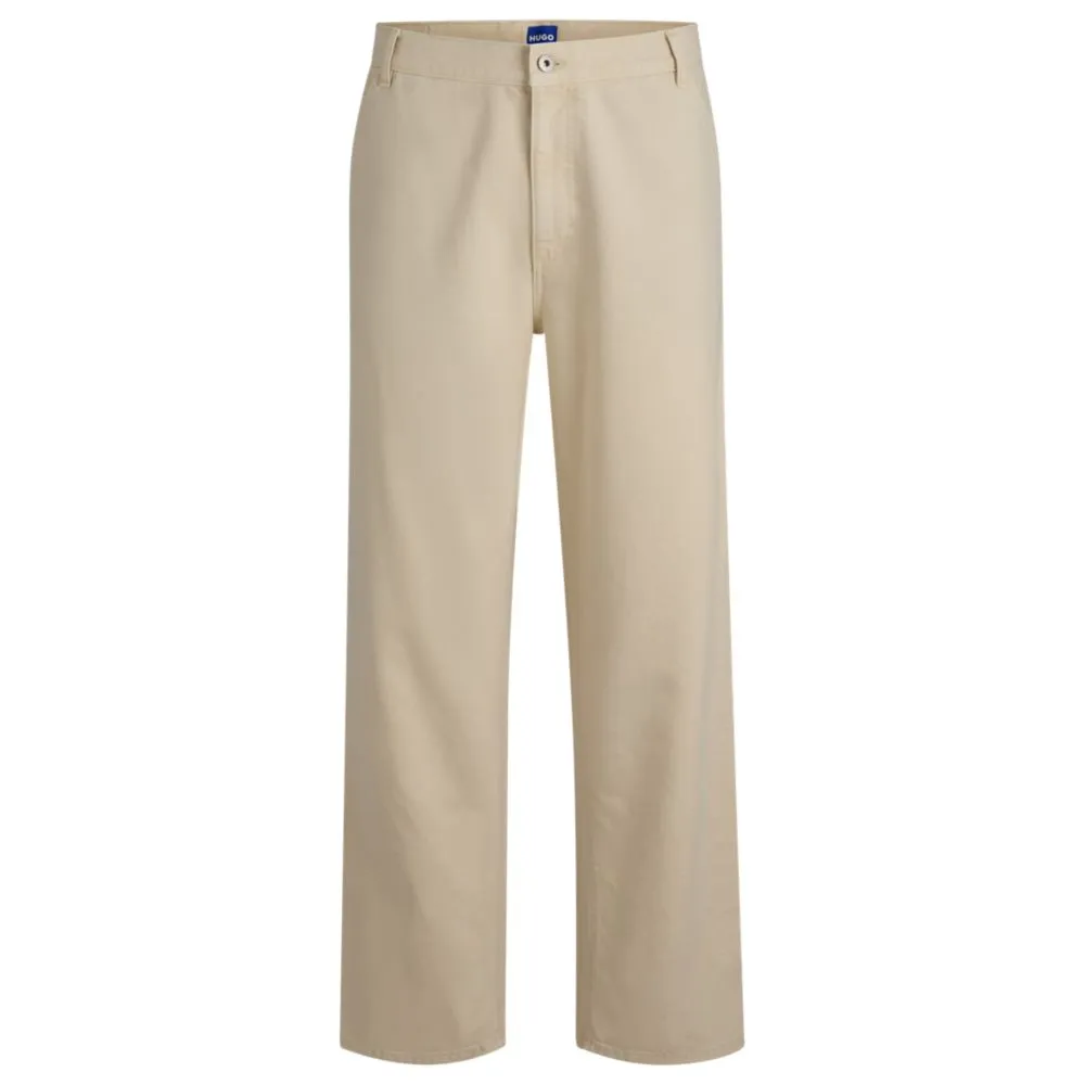 Baggy-fit trousers in cotton canvas