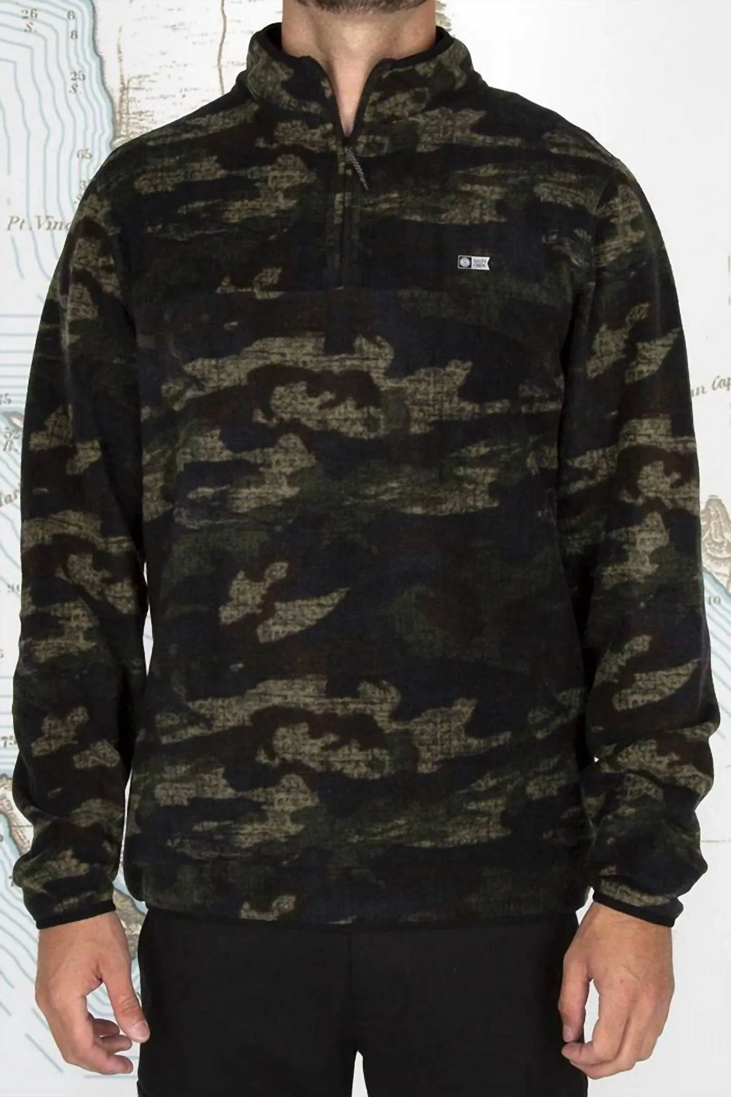 Ballast Quarter Zip Fleece Pullover In Camo