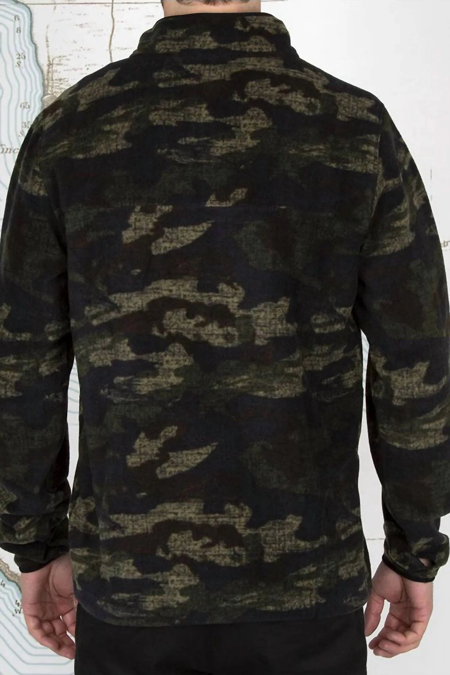 Ballast Quarter Zip Fleece Pullover In Camo