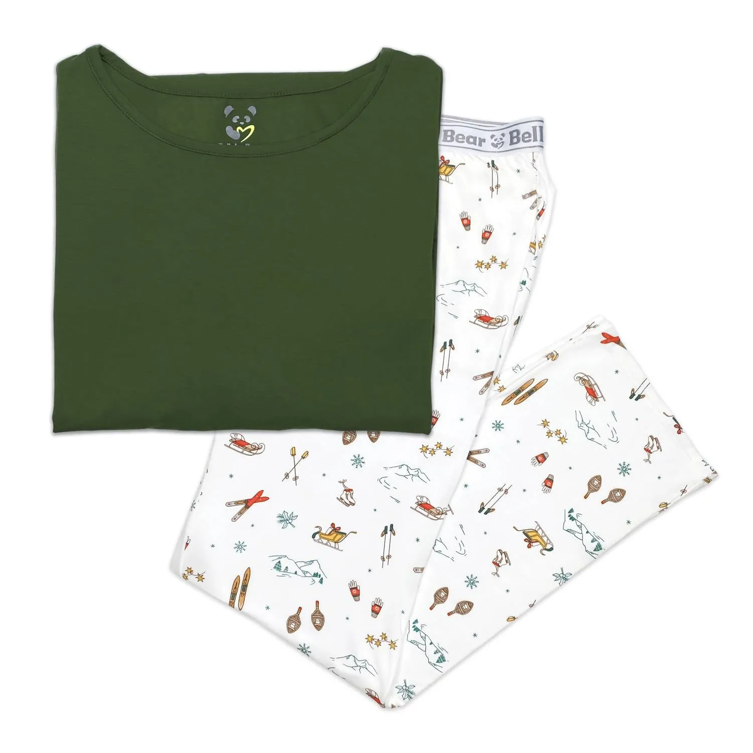 Bamboo Pajama Set In Vintage Holiday
