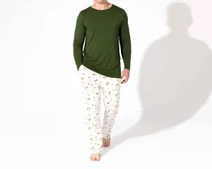 Bamboo Pajama Set In Vintage Holiday