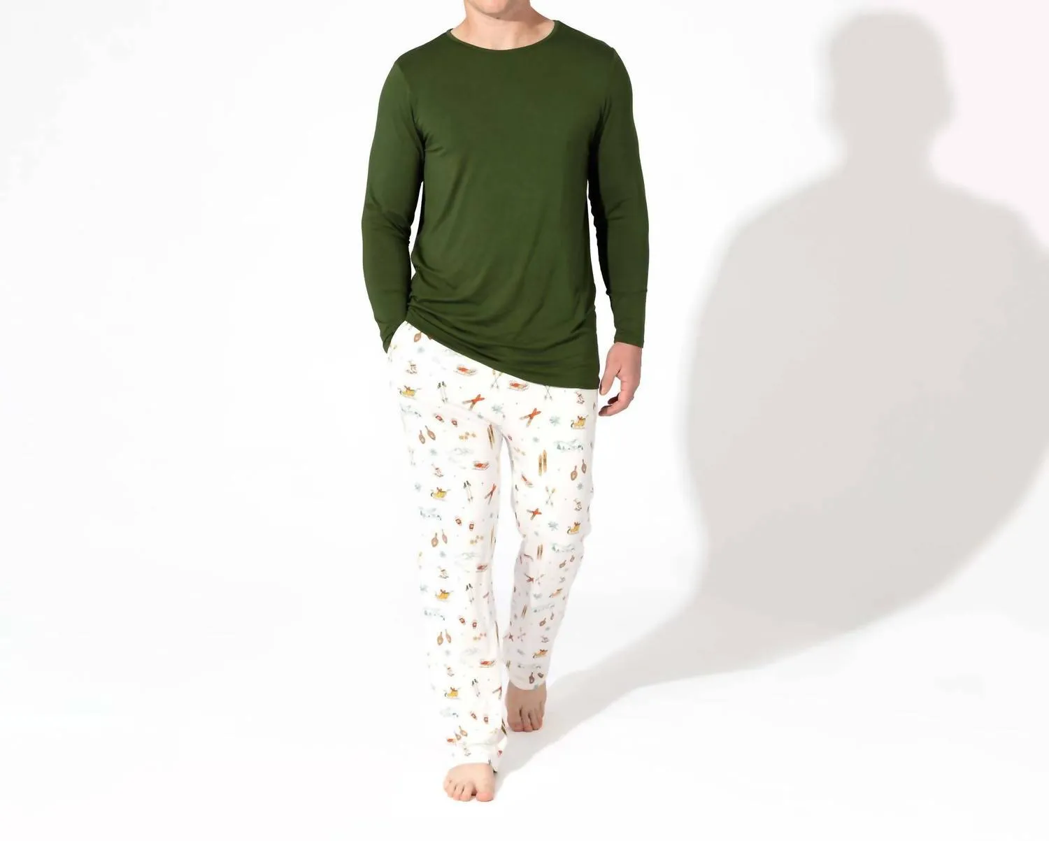 Bamboo Pajama Set In Vintage Holiday