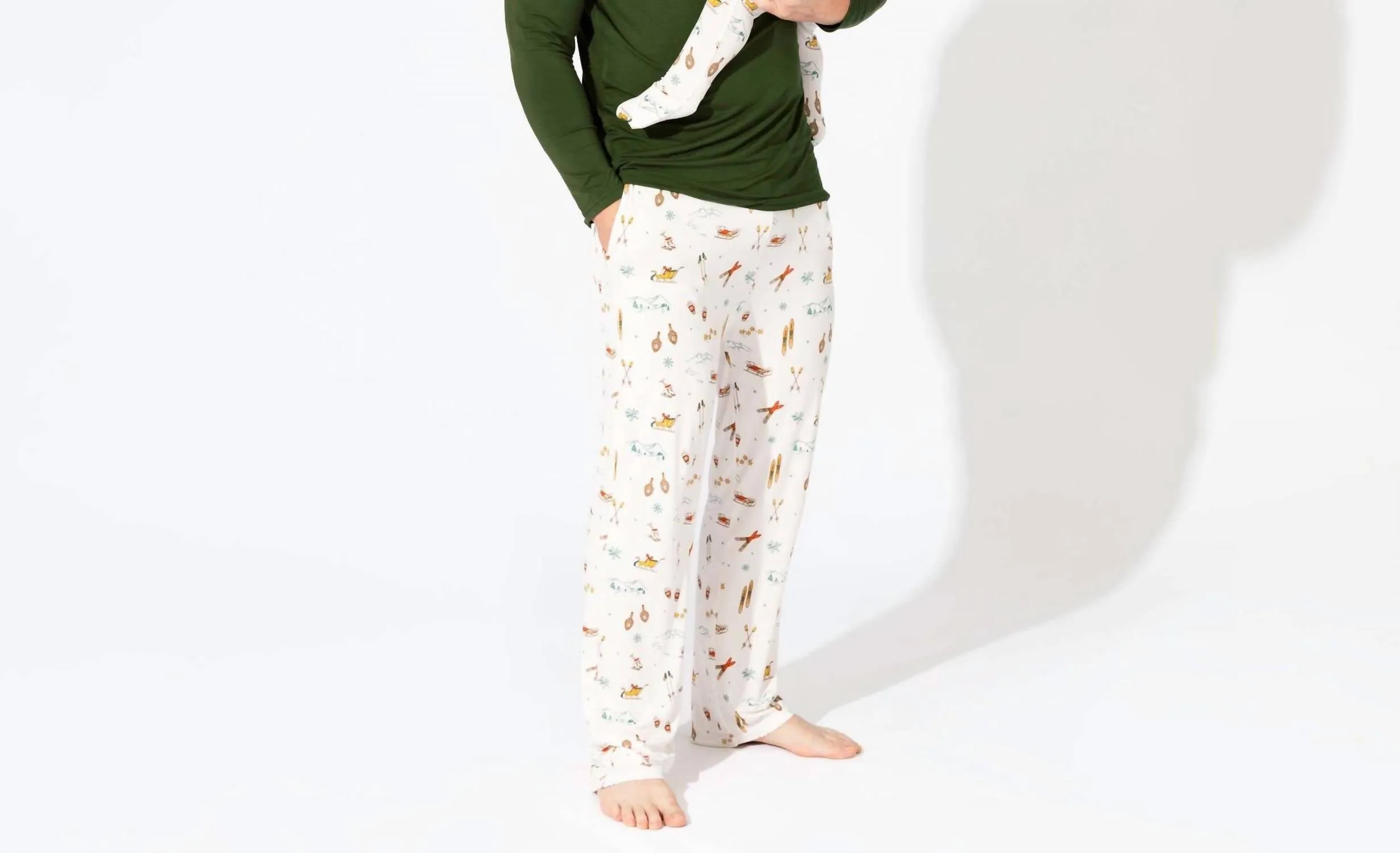Bamboo Pajama Set In Vintage Holiday