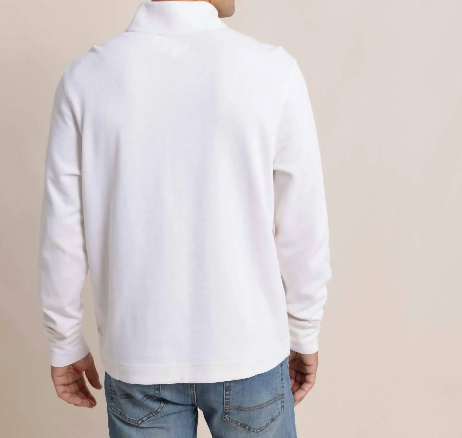 Bay Berry Quarter Zip Sweater In Sand White