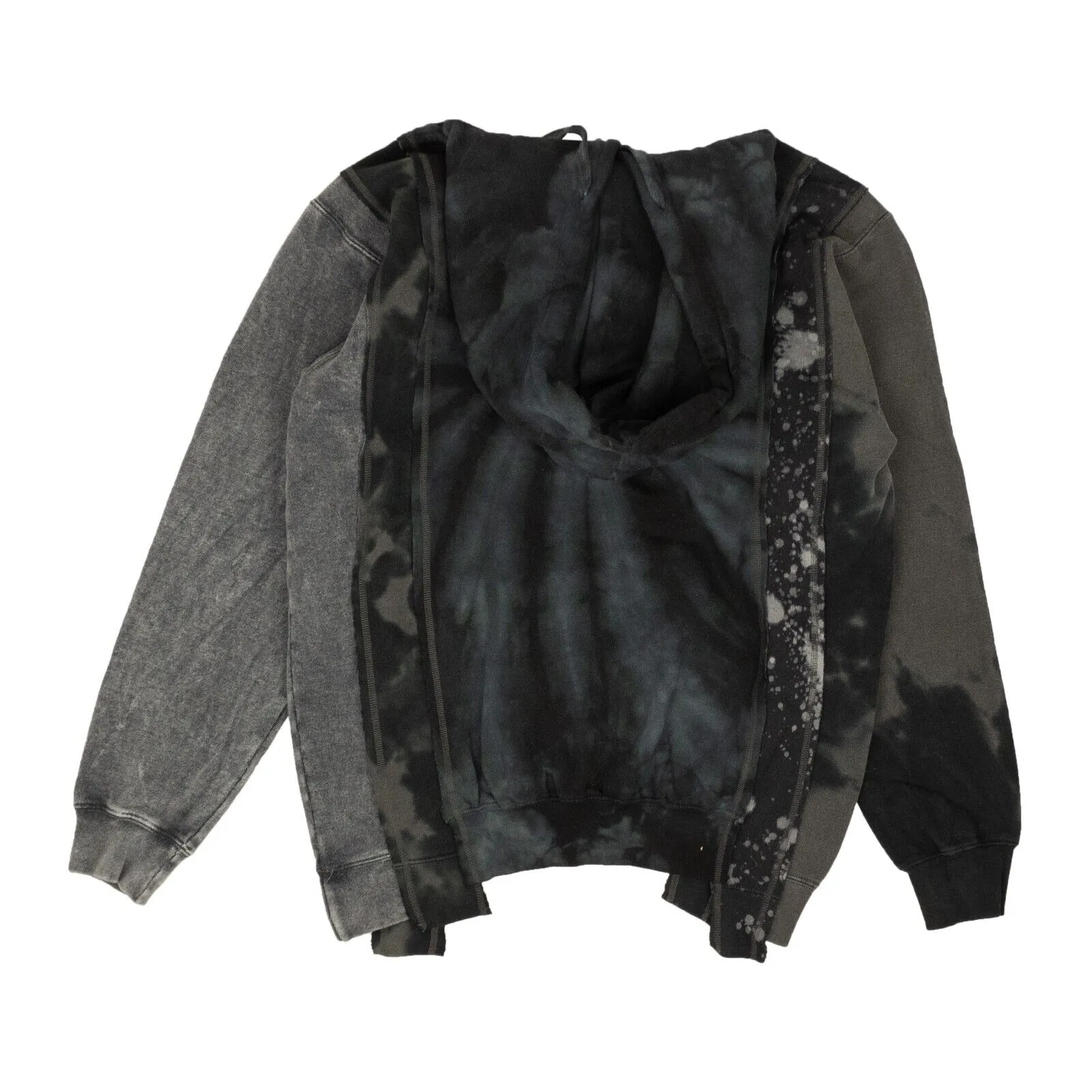 Blue And Grey Cotton Rebuilt Tie Dye Hoodie