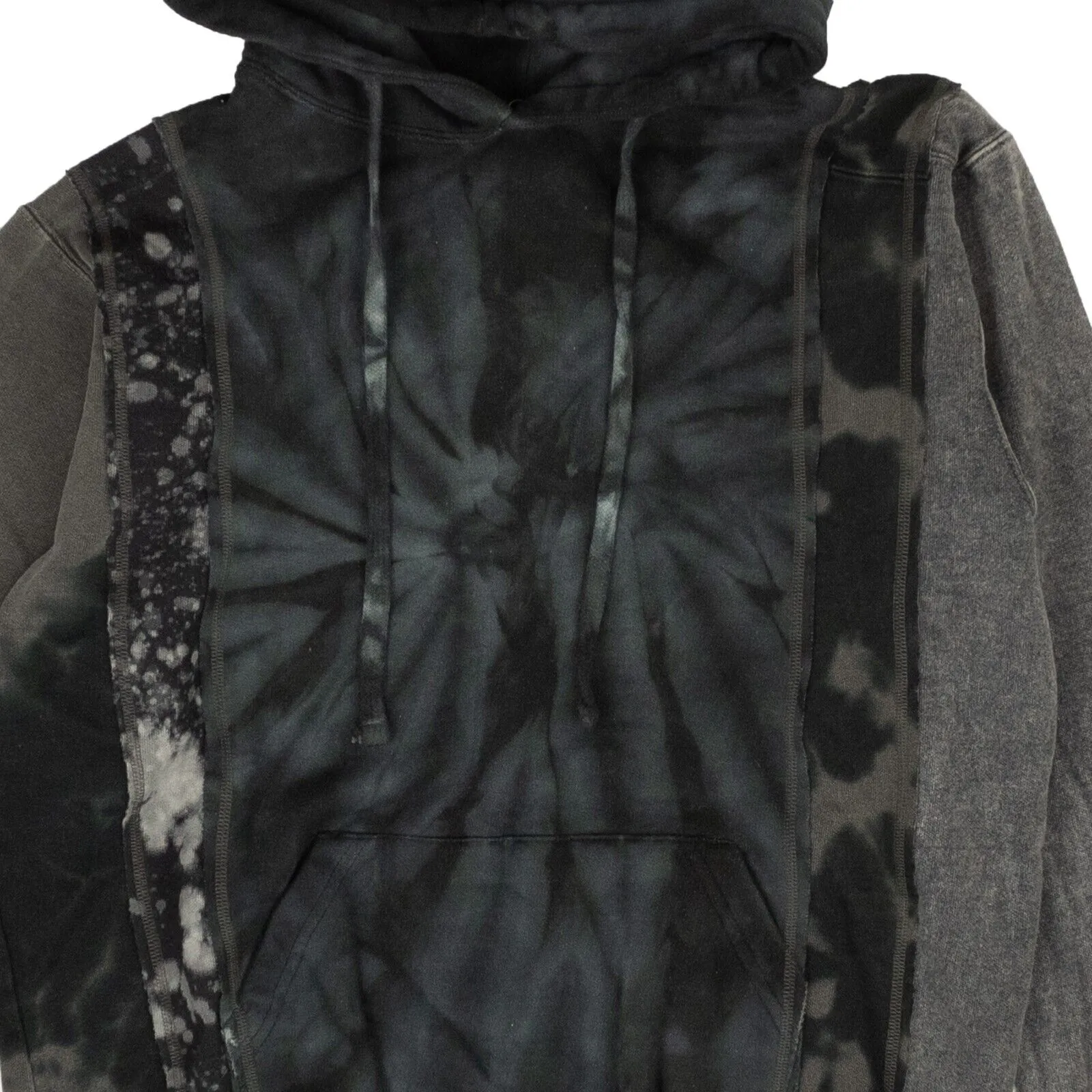 Blue And Grey Cotton Rebuilt Tie Dye Hoodie