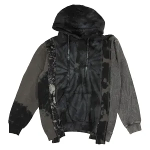 Blue And Grey Cotton Rebuilt Tie Dye Hoodie