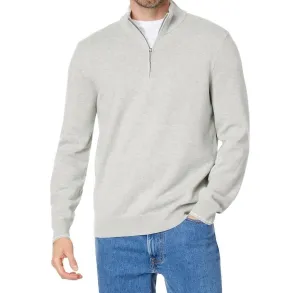 Boathouse Tipped Quarter-Zip Sweatshirt In Light Grey Heather