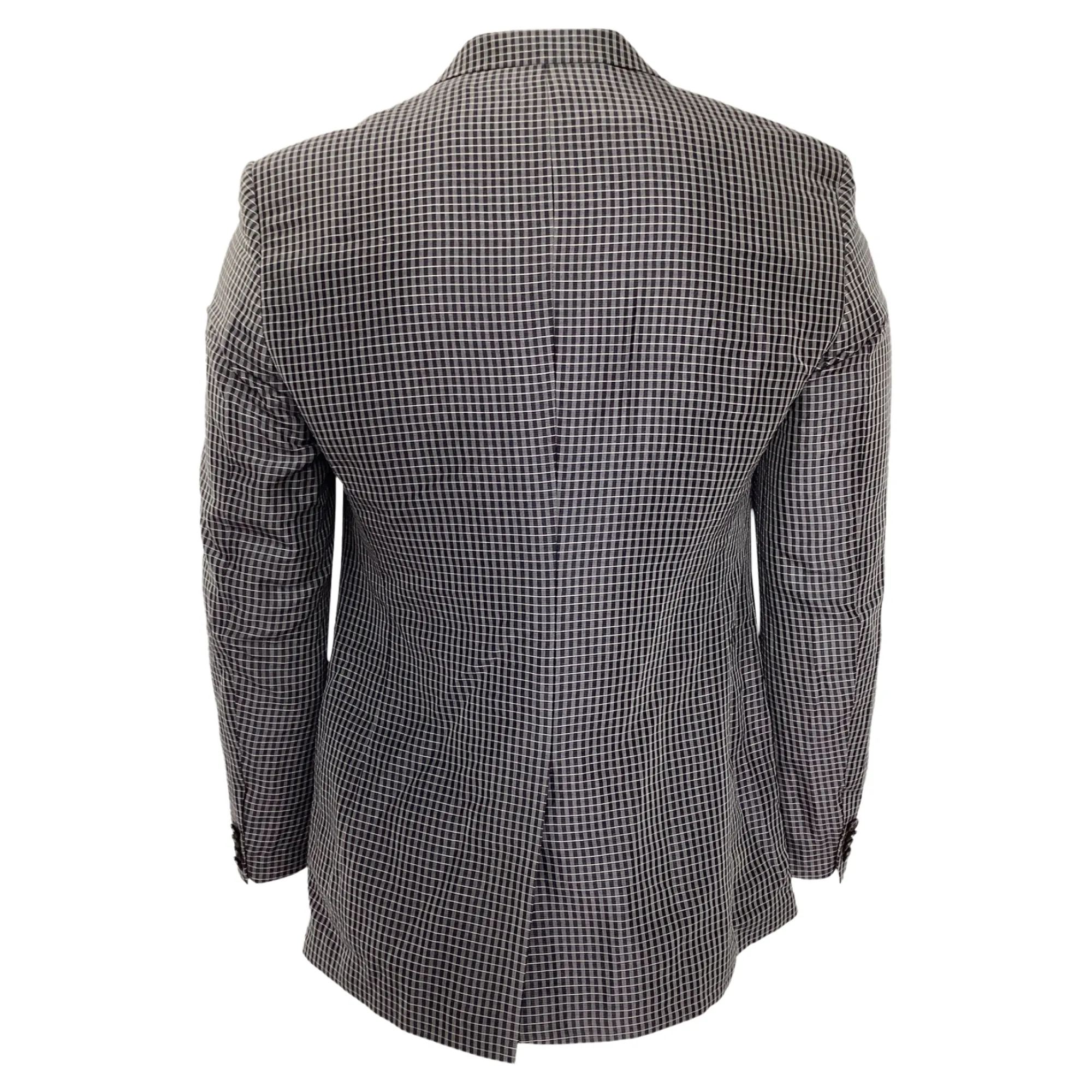 Boss Check Blazer in Blue Wool
