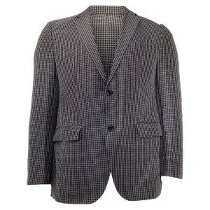 Boss Check Blazer in Blue Wool