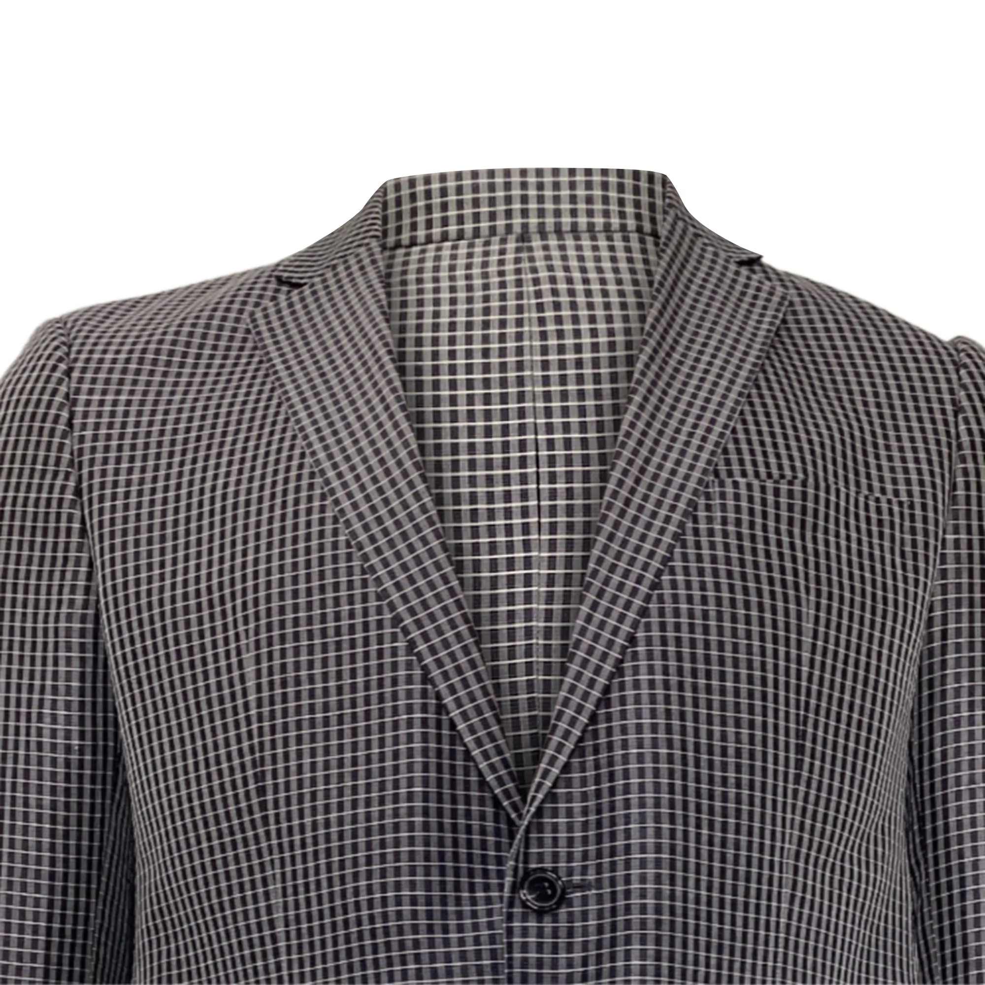 Boss Check Blazer in Blue Wool