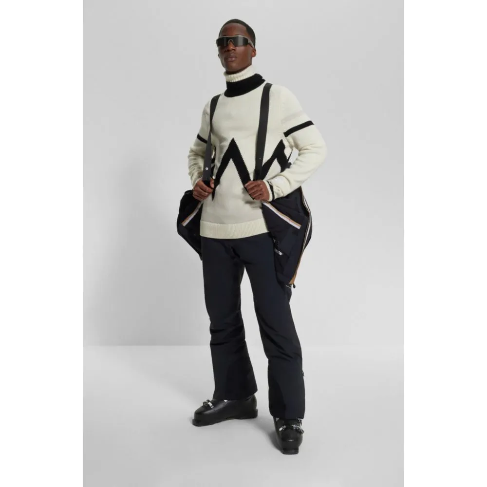 BOSS x Perfect Moment virgin-wool sweater with stripe intarsia