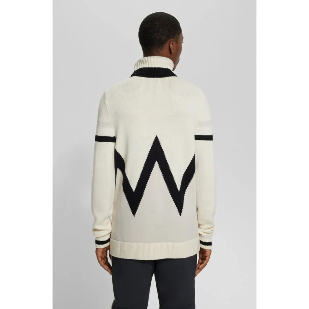 BOSS x Perfect Moment virgin-wool sweater with stripe intarsia