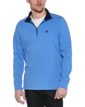 Brooks Brothers Sueded Jersey Open Hem 1/2-Zip Pullover