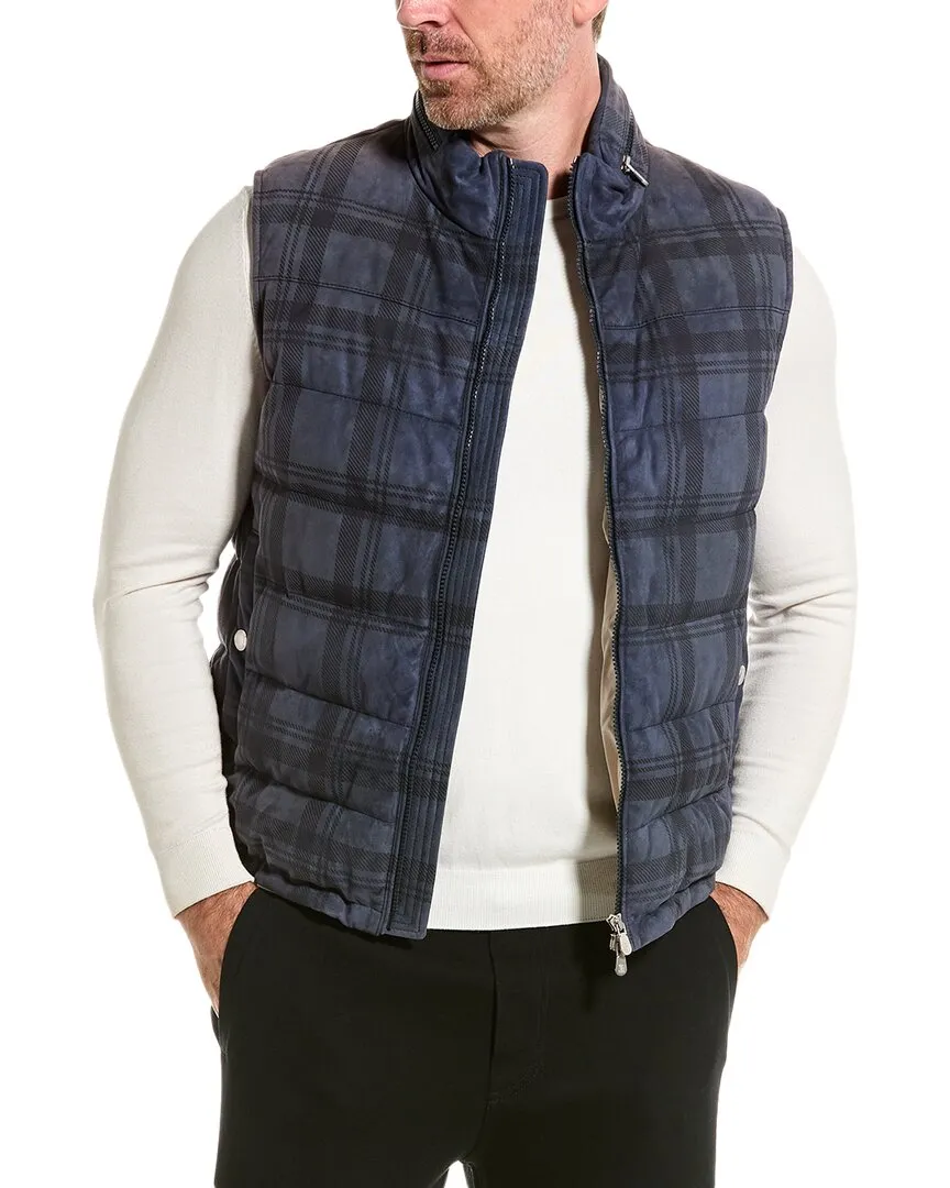 Brunello Cucinelli Leather Down Puffer Vest