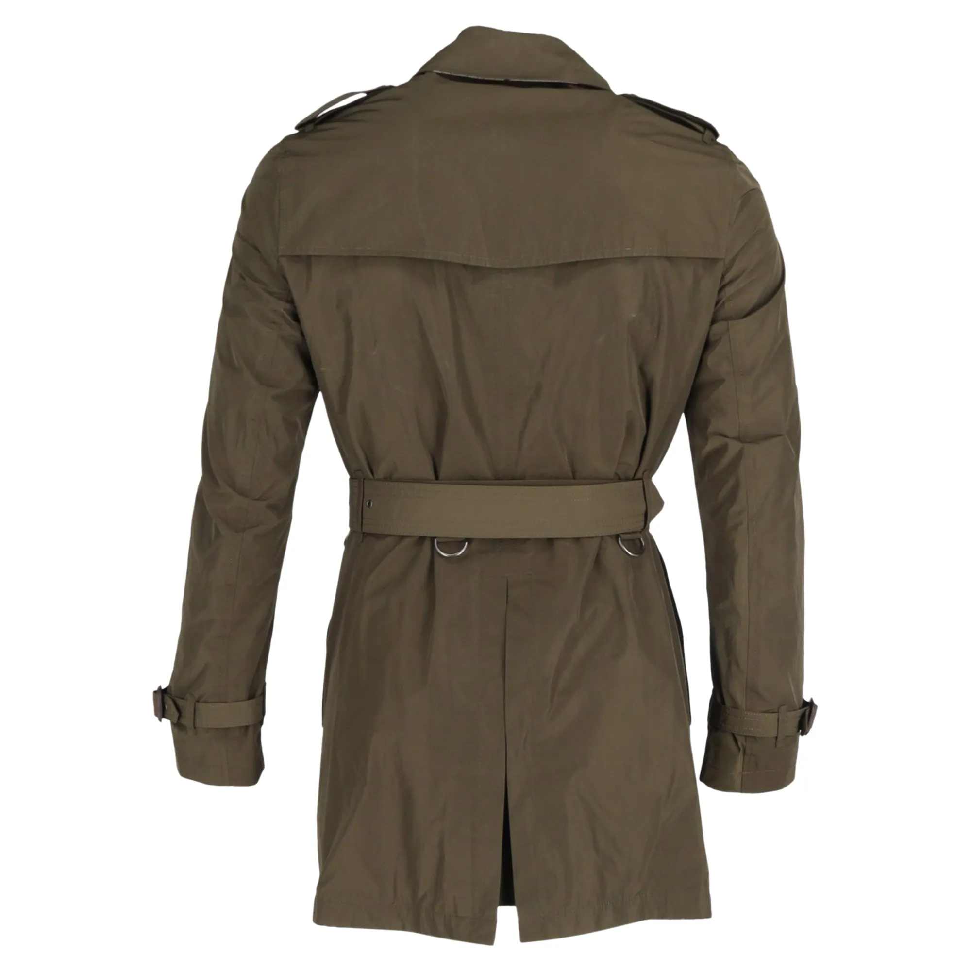 Burberry Single-Breasted  with Belt Trench Coat in Olive Polyester