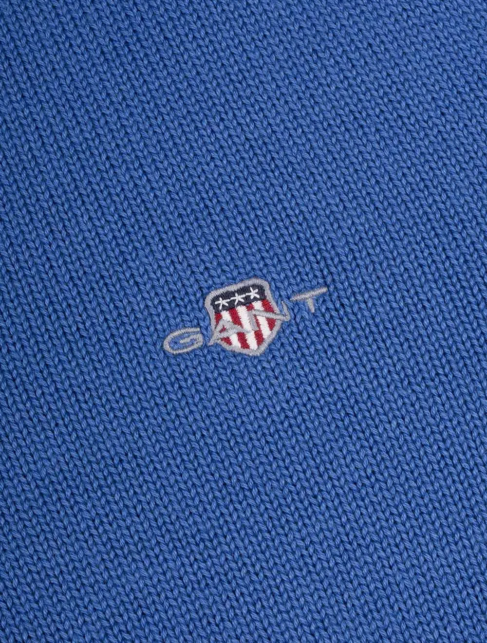 Casual Cotton Half Zip Rich Blue