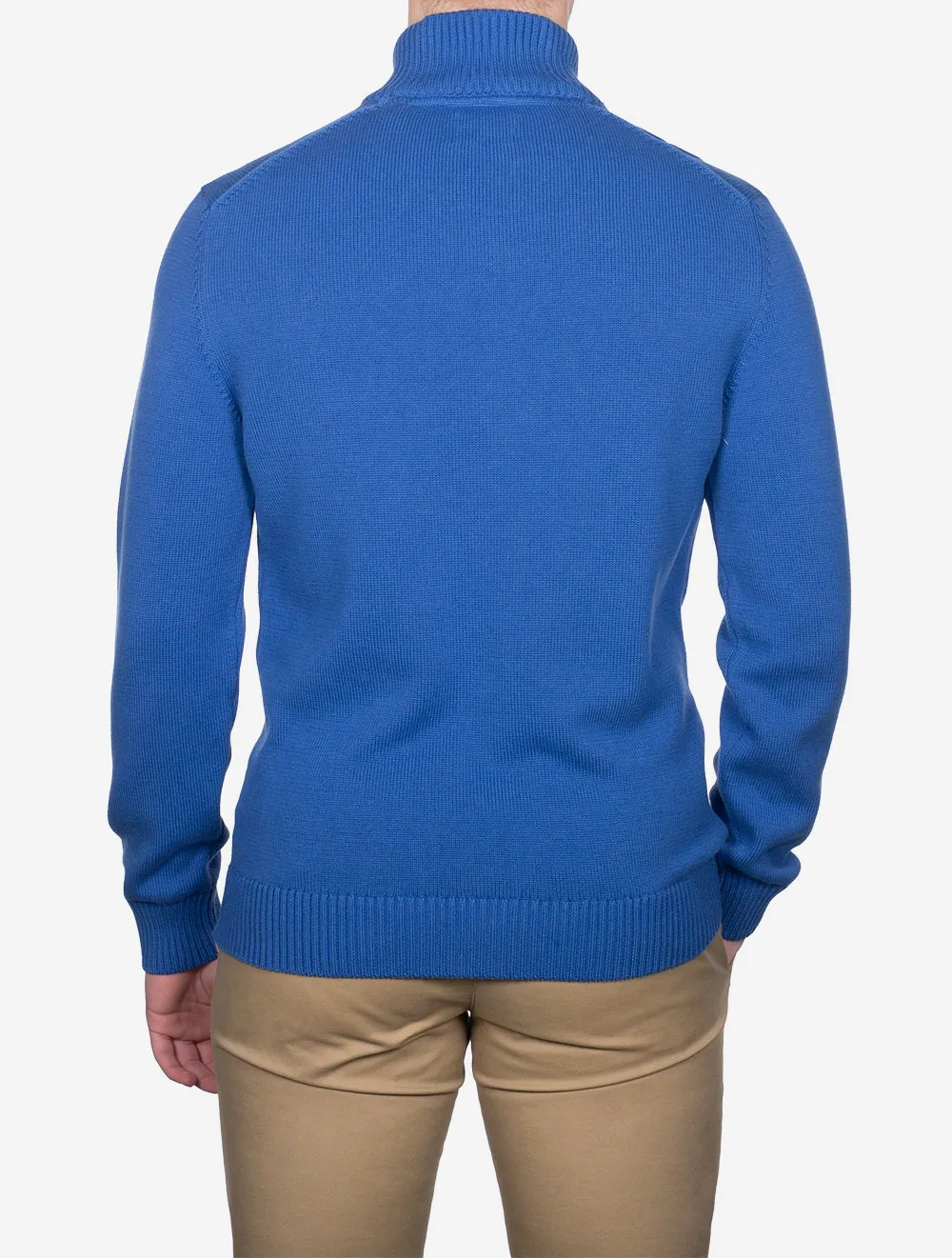Casual Cotton Half Zip Rich Blue