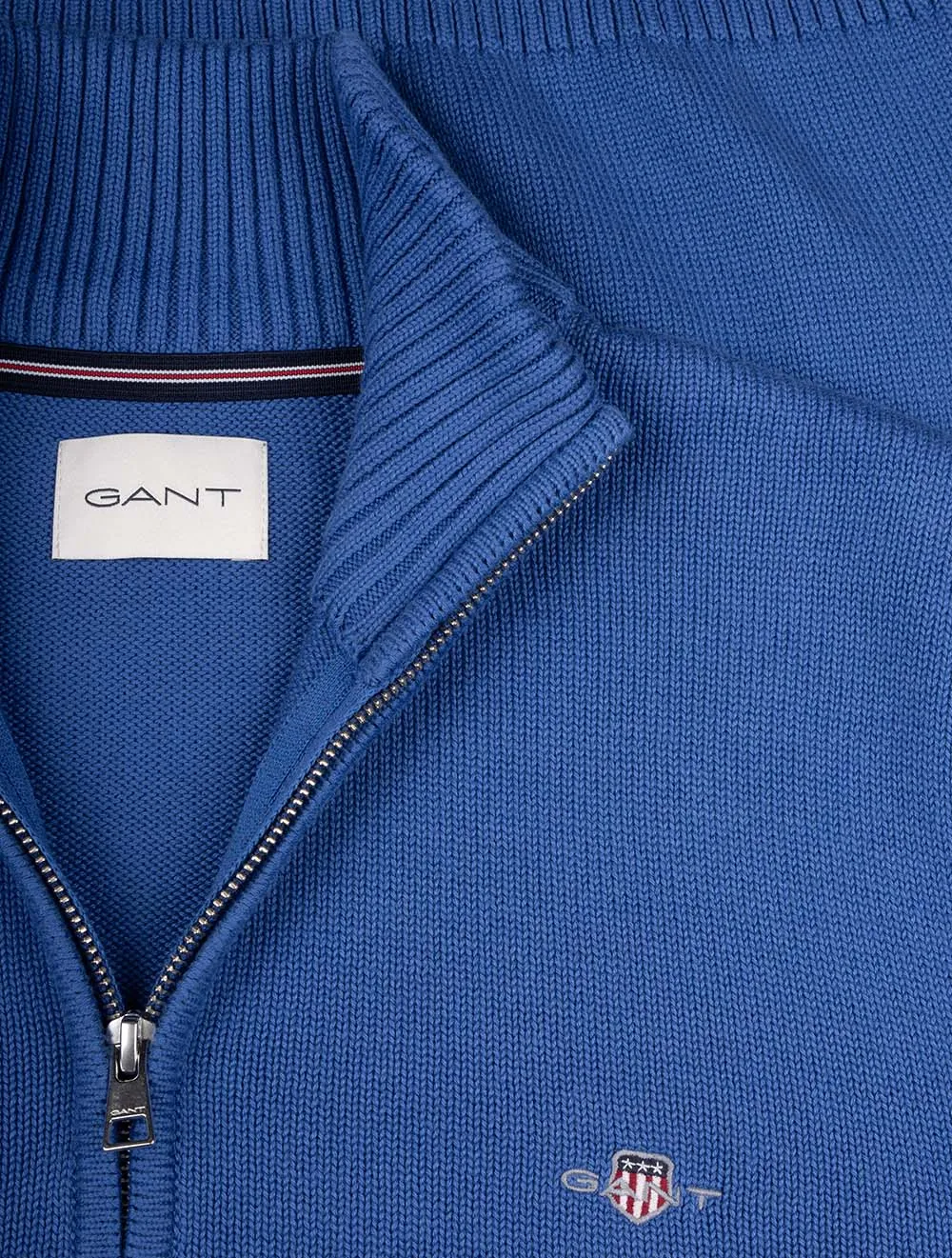Casual Cotton Half Zip Rich Blue