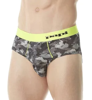 Catalyst Camo Brief In Gray/acid Lime