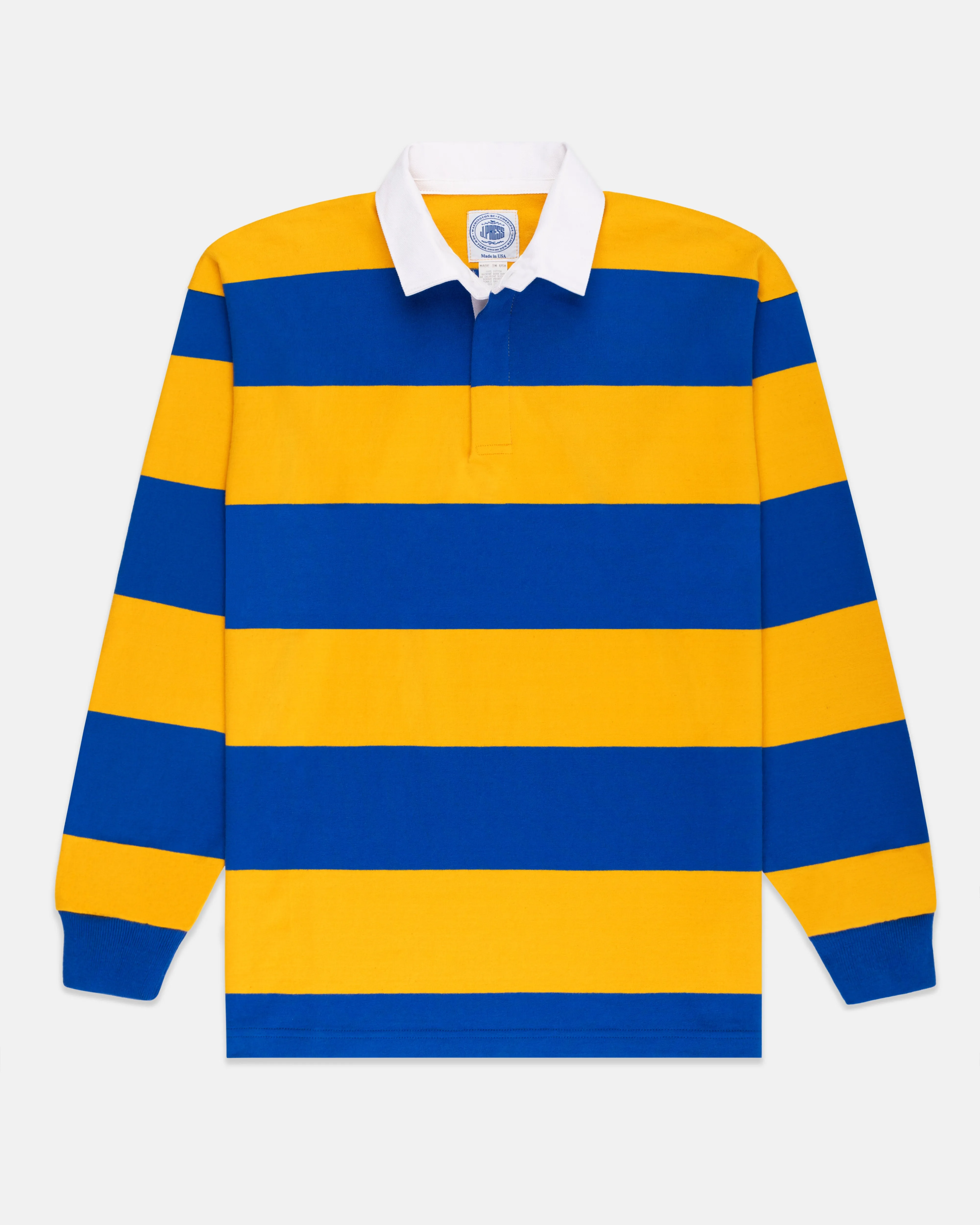 CLASSIC STRIPE RUGBY SHIRT - ROYAL/GOLD