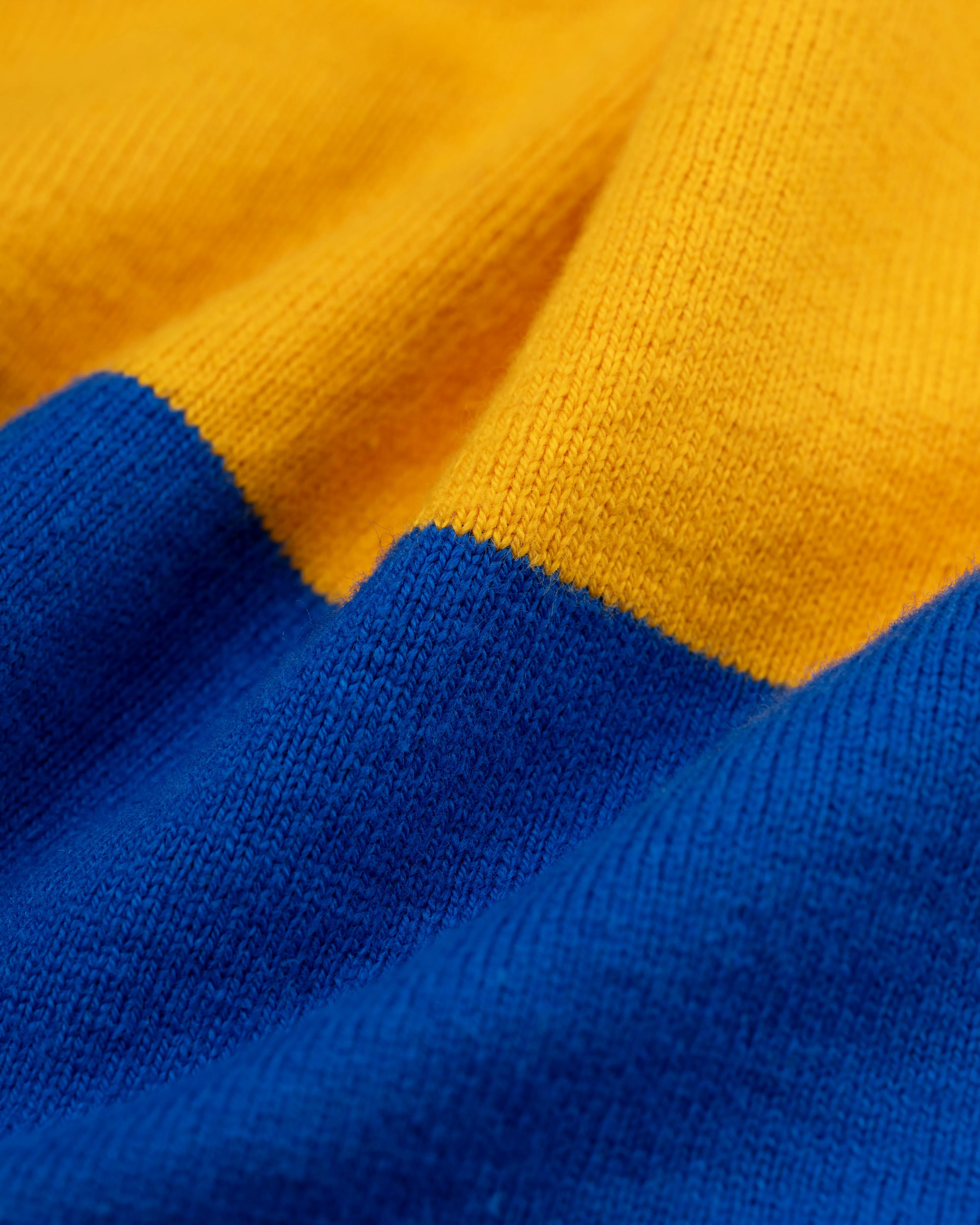 CLASSIC STRIPE RUGBY SHIRT - ROYAL/GOLD