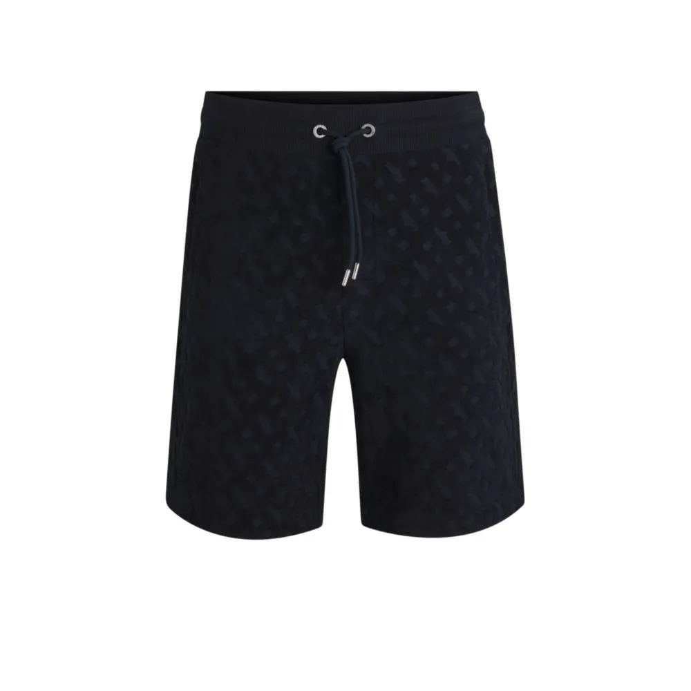 Cotton shorts with all-over monogram jacquard