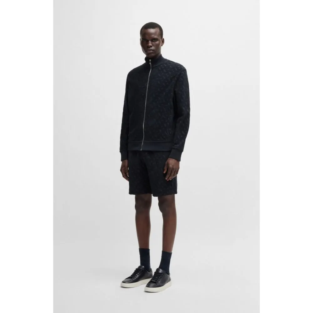 Cotton shorts with all-over monogram jacquard