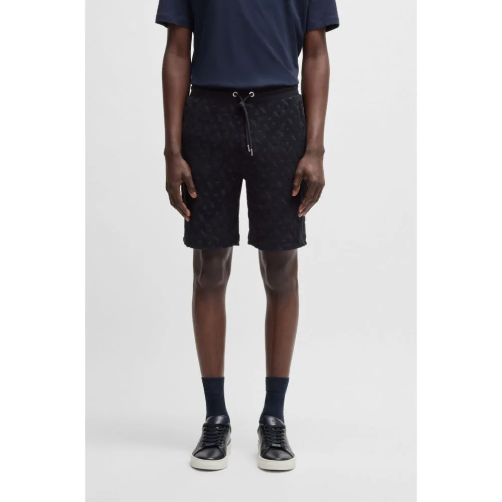Cotton shorts with all-over monogram jacquard
