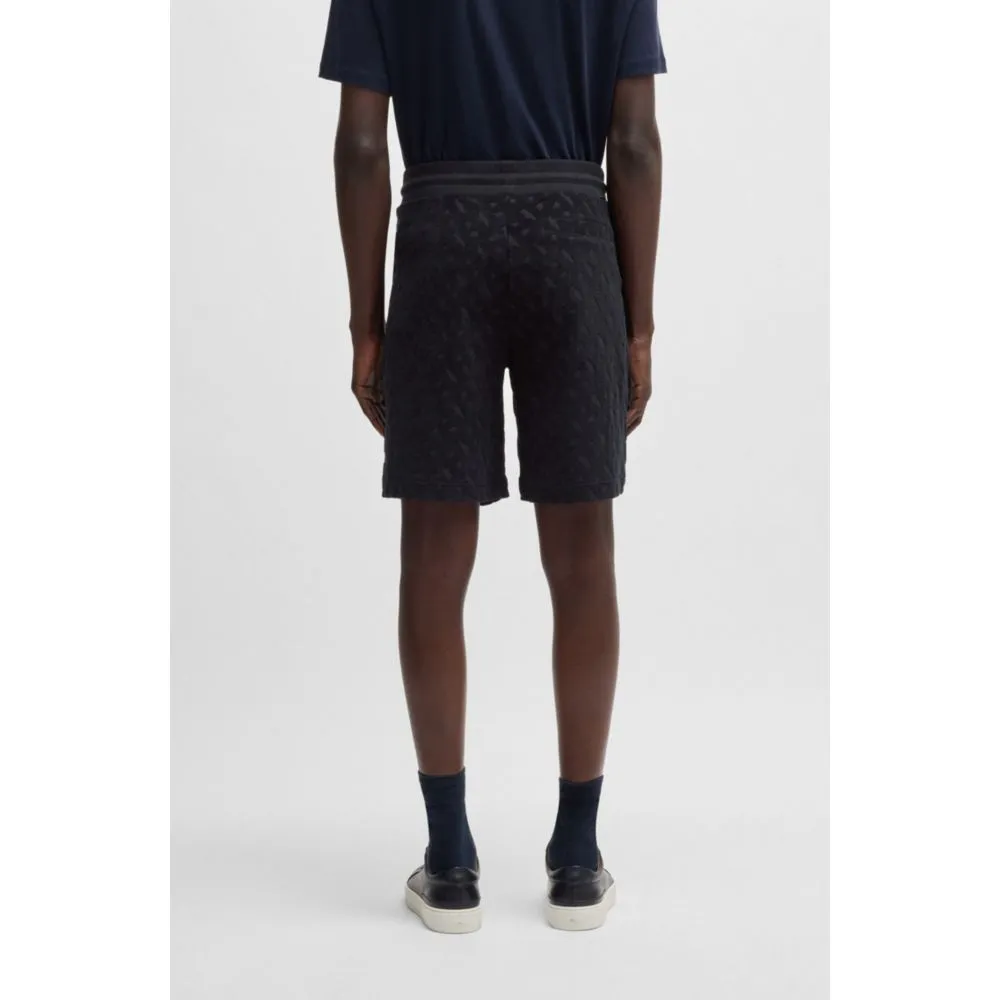 Cotton shorts with all-over monogram jacquard