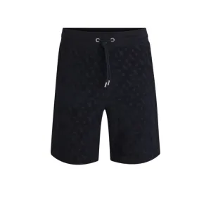 Cotton shorts with all-over monogram jacquard