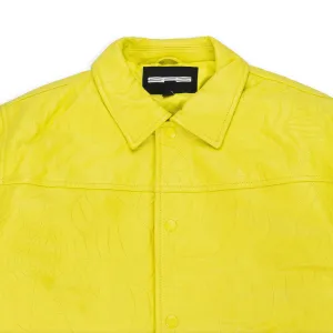 DEBOSSED YELLOW LEATHER JACKET