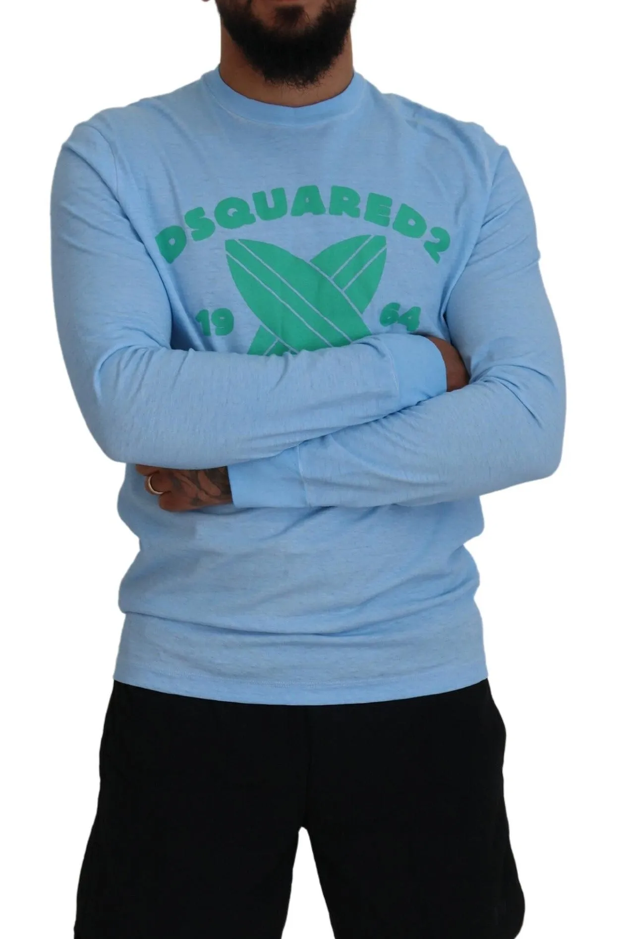 Dsquared² Printed Long Sleeves Men Men's Sweater (Pre-Owned)
