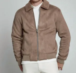 Evolution Sherpa Bomber Jacket In Truffle