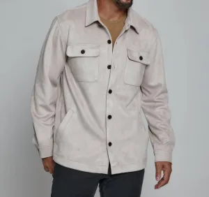 Evolution Suede Shacket In Ecru