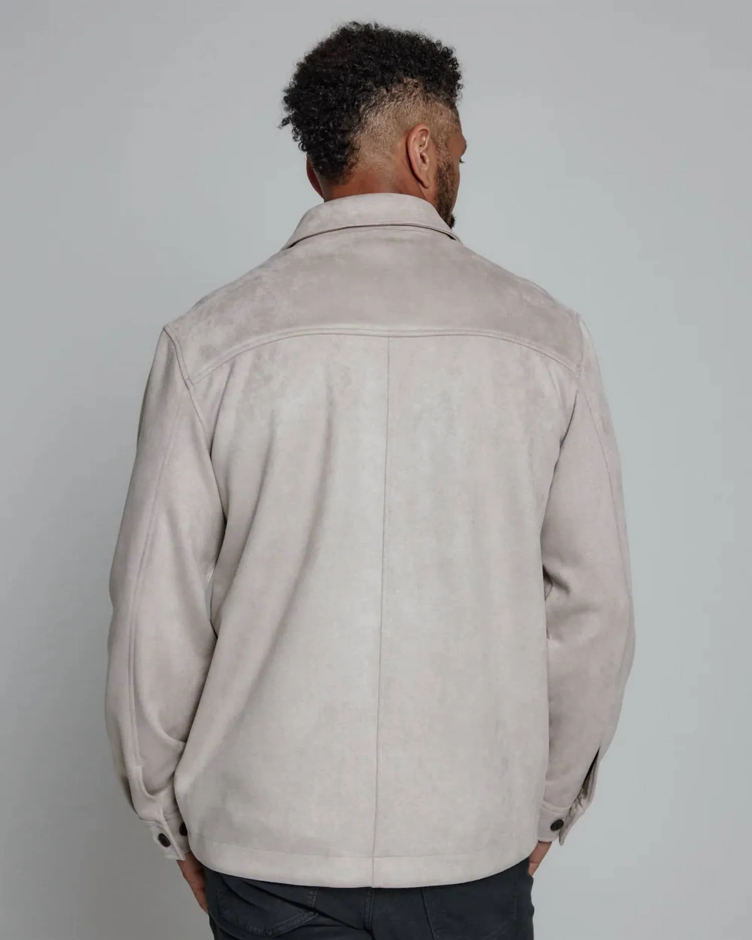 Evolution Suede Shacket In Ecru