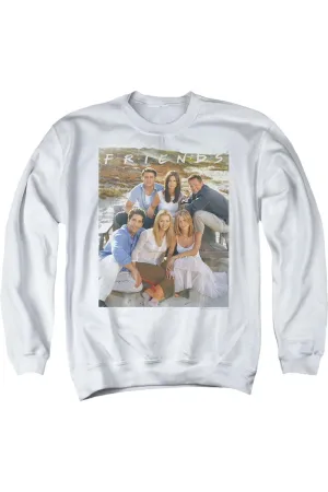 Friends Lifes A Beach Adult Crewneck Sweatshirt