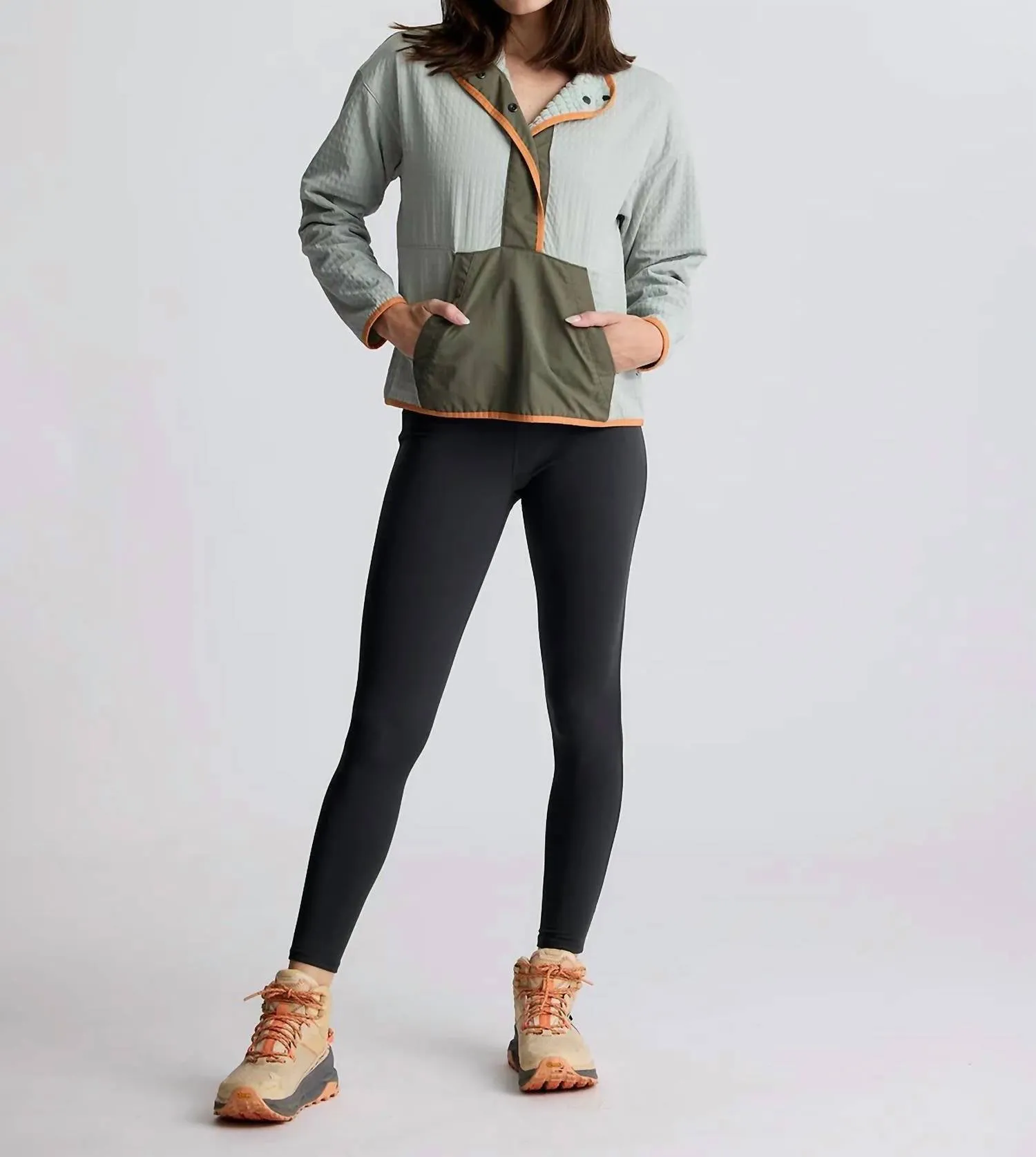Gridback Fleece Snap Pullover In Desert Sage